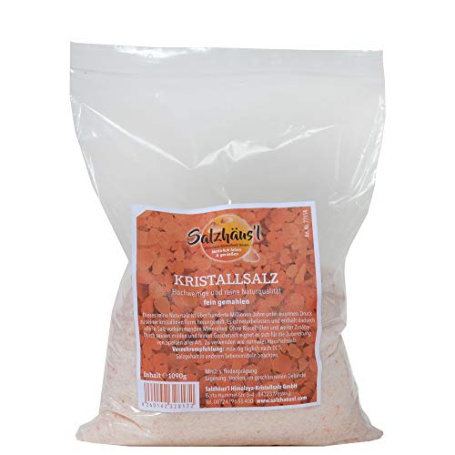 Kristallsalz Salz fein rosa SALZHÄUS`L 1.090 g / Nachfüllpackung / aus Pakistan von Salzhäus`l