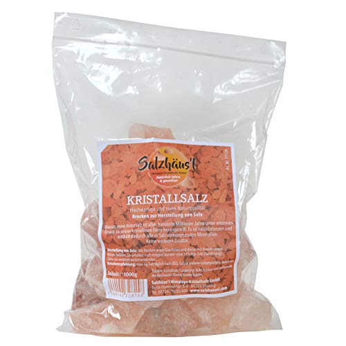 Kristallsalz Salz Brocken für Sole SALZHÄUS`L / 1.000 g Nachfüllpackung / aus Pakistan von Salzhäus`l