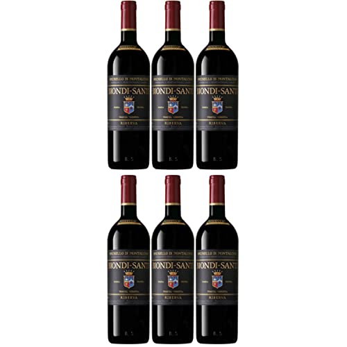 Biondi-Santi Brunello di Montalcino DOCG Riserva Rotwein italienischer Wein trocken Italien I Versanel Paket (6 x 0,75l) von BIONDI SANTI