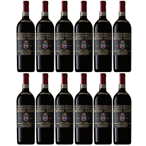 Biondi-Santi Brunello di Montalcino DOCG Rotwein italienischer Wein trocken DOC Italien I Versanel Paket (12 x 0,75l) von BIONDI SANTI