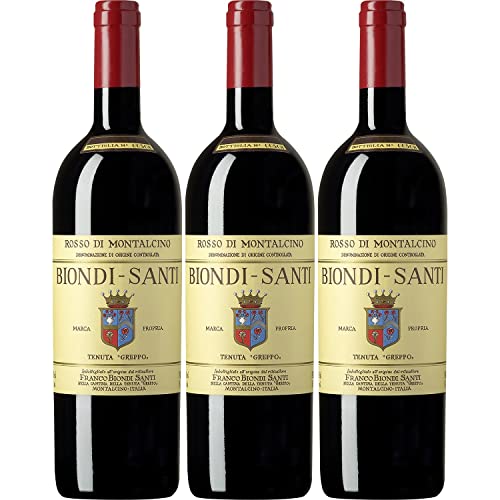 Biondi-Santi Rosso di Montalcino DOC Rotwein italienischer Wein trocken Italien I Versanel Paket (3 x 0,75l) von BIONDI SANTI