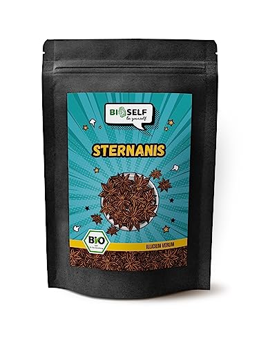 Bioself BIO Sternanis (100 gr), ganz und getrocknet, ideal als Gewürz beim Kochen oder für Teezubereitung von BIOSELF be yourself