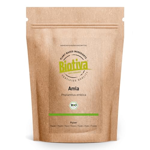 Amla Pulver Bio 500g (2x250g) - Phyllanthus emblica - indische Stachelbeere - ohne Füllstoffe - abgefüllt und kontrolliert in Deutschland - Biotiva von Biotiva