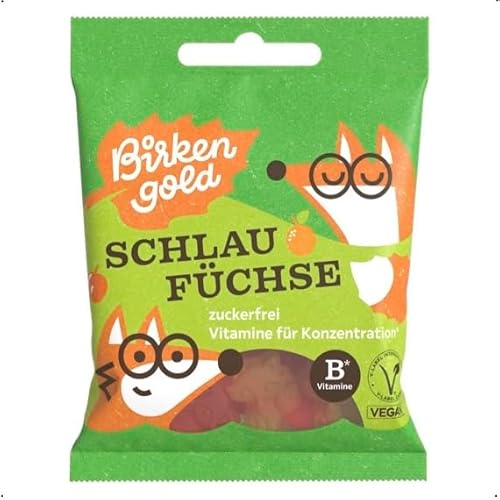 Birkengold Fruchtgummi mit Vitaminen - Schlaufüchse 50g von Birkengold