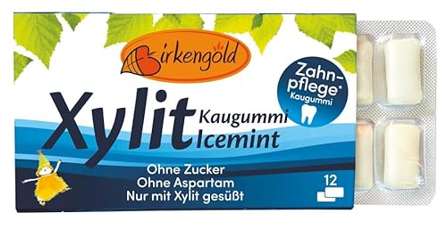 Birkengold Kaugummi Icemint (12 Stück) (17 g) von BIRKENGOLD