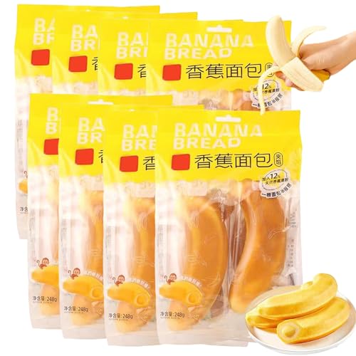 Exotische Asiatische Brot-Snackbox, Bananenbrot, Schälbares Bananenbrot, Bananenform, Fluffiger Frühstücks-Fruchtkuchen, Gefüllter Toast, Freizeitsnack (32 Stück) von BIUBIULOVE
