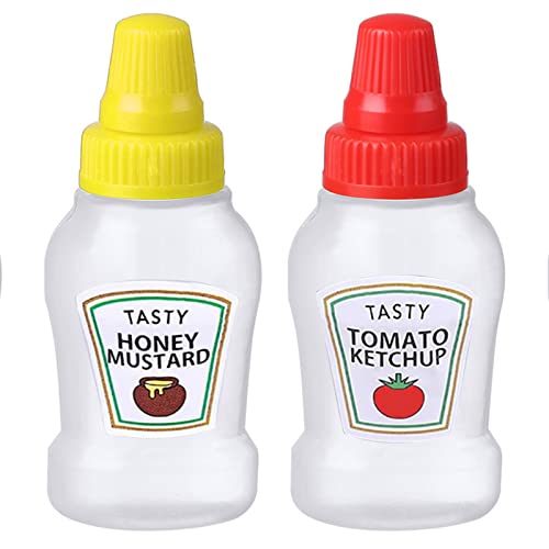 Mini Tomaten Ketchup Flaschen Sauce Behälter Tragbare Mini Sauce Flasche Nachfüllbarer Salat Dressingbehälter Für Mayonnaise, Salatdressing, Barbecue-Sauce, Scharfe Sauce7,5x3,2 Cm von BIUDUI
