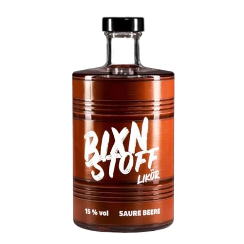 BIXNSTOFF Ölfassbar geile Liköre 0,5l in VANILLE, SAURE BEERE, HASELNUSS und KAFFEE RUM tolle Geschenkidee für Erwachsene (SAURE BEERE) von BIXNSTOFF