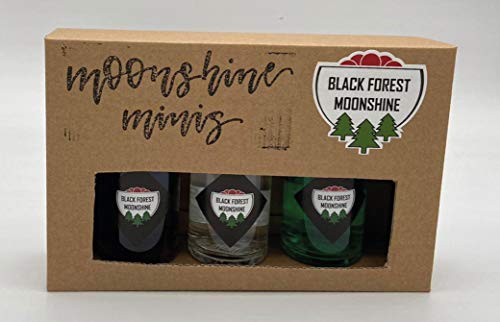 MOONSHINE MINIS - 3x 0,05 l (Dry Gin, Captain Pfeffer, Durstiger Wolf) von BLACK FOREST MOONSHINE