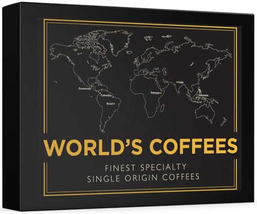 Kaffee-Geschenkset - WORLD'S COFFEES | Gemahlener Kaffee 300g (6 x 50g) - 6 Feinste Single-Origin-Kaffees | Geschenkidee für Sie oder Ihn von BLACK VIBES