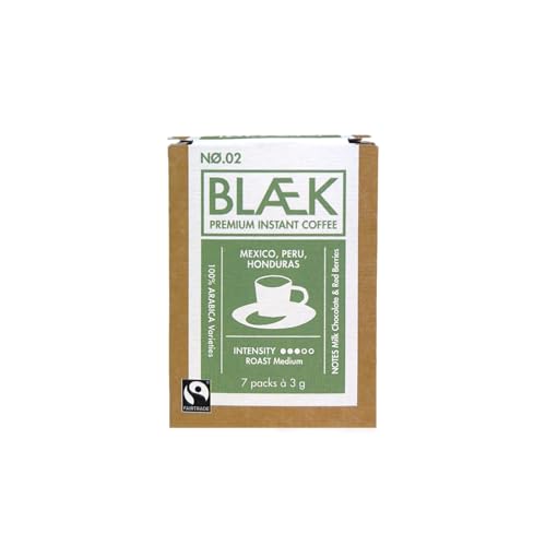 BLÆK Specialty Bio Instant Coffee No.2 | Blaek Organic Kaffee Peru: To Go Box Premiumkaffee löslich 6 Sachet Sticks | Arabica Hochland Kaffeebohne süß | Camping Reise Festival Unterwegs Geschenk von BLÆK