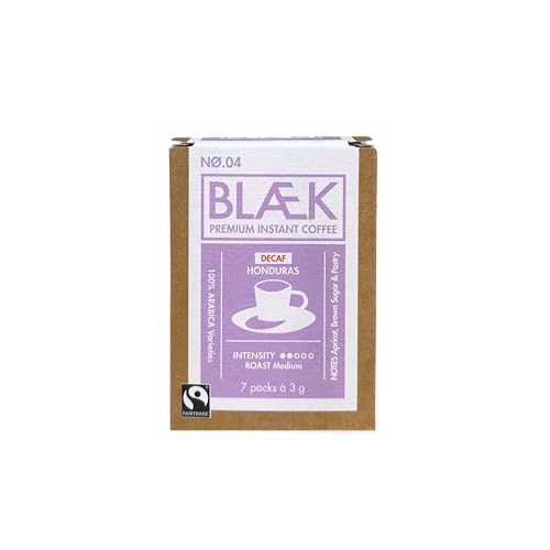 BLÆK Specialty Bio Instant Kaffee Decaf: Blaek Nø.4 entkoffeiniert | löslicher Premium Coffee To Go Box 7 Sachet Sticks koffeinfrei säurearm & mild | Arabica Hochland Kaffeebohne Medium Roast BLÆK Specialty Bio Instant Kaffee Decaf: Blaek Nø.4 entkoffeiniert | löslicher Premium Coffee To Go Box 7 Sachet Sticks koffeinfrei säurearm & mild | Arabica Hochland Kaffeebohne Medium Roast von BLÆK