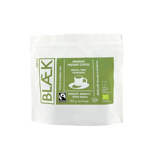 BLÆK Specialty Bio Instant Kaffee Nø.2 | Blaek Organic Premium Coffee 150g Bag: To Go Pouch löslich | Premiumkaffee Medium Roast Arabica Hochland Kaffeebohne süß | Hotel Camping Reise Büro BLÆK Specialty Bio Instant Kaffee Nø.2 | Blaek Organic Premium Coffee 150g Bag: To Go Pouch löslich | Premiumkaffee Medium Roast Arabica Hochland Kaffeebohne süß | Hotel Camping Reise Büro von BLÆK
