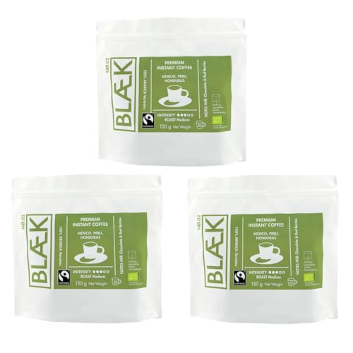 BLÆK Specialty Bio Instant Kaffee Nø.2 | Blaek Organic Premium Coffee 3er Set 150g Bag: To Go Pouch löslich | Premiumkaffee Medium Roast Arabica Hochland Kaffeebohne süß | Hotel Camping Büro BLÆK Specialty Bio Instant Kaffee Nø.2 | Blaek Organic Premium Coffee 3er Set 150g Bag: To Go Pouch löslich | Premiumkaffee Medium Roast Arabica Hochland Kaffeebohne süß | Hotel Camping Büro von BLÆK