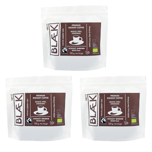 BLÆK Specialty Bio Instant Kaffee Nø.3 | Blaek Espresso Organic Dark Blend löslich: 3er Set 150g Bag Coffee | Arabica Hochland Kaffeebohne ökologisch Kakao | Hotel Camping Reise Büro Outdoor BLÆK Specialty Bio Instant Kaffee Nø.3 | Blaek Espresso Organic Dark Blend löslich: 3er Set 150g Bag Coffee | Arabica Hochland Kaffeebohne ökologisch Kakao | Hotel Camping Reise Büro Outdoor von BLÆK