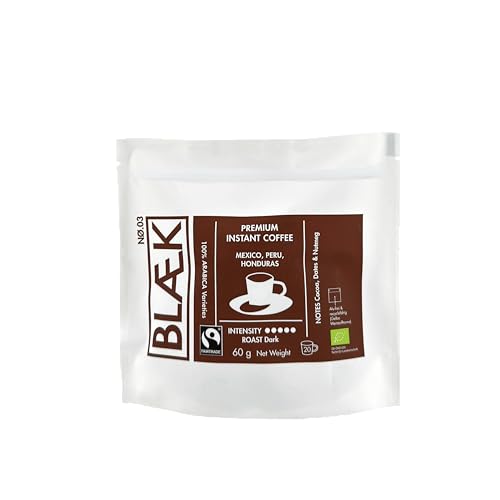 BLÆK Specialty Bio Instant Kaffee Nø.3 | Blaek Espresso Organic Dark Blend löslich: 60g Bag Coffee | Arabica Hochland Kaffeebohne ökologisch Kakao + Datteln | Hotel Camping Reise Büro Outdoor BLÆK Specialty Bio Instant Kaffee Nø.3 | Blaek Espresso Organic Dark Blend löslich: 60g Bag Coffee | Arabica Hochland Kaffeebohne ökologisch Kakao + Datteln | Hotel Camping Reise Büro Outdoor von BLÆK