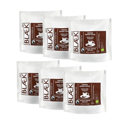 BLÆK Specialty Bio Instant Kaffee Nø.3 | Blaek Espresso Organic Dark Blend löslich: 6er Set 60g Bag Coffee | Arabica Hochland Kaffeebohne ökologisch Kakao + Datteln | Hotel Camping Reise Büro BLÆK Specialty Bio Instant Kaffee Nø.3 | Blaek Espresso Organic Dark Blend löslich: 6er Set 60g Bag Coffee | Arabica Hochland Kaffeebohne ökologisch Kakao + Datteln | Hotel Camping Reise Büro von BLÆK