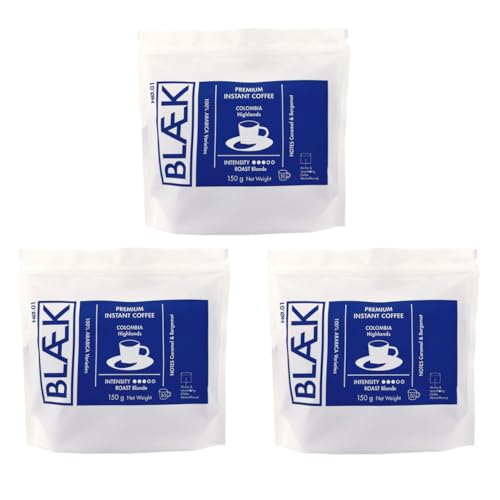 BLÆK Specialty Instant Kaffee Nø.1 Blonde Roast | Blaek Premium Coffee 3er Set 150g Bag Kolumbien To Go löslich säurearm & mild Arabica Hochland Kaffeebohnen | Hotel Camping Reise Büro Outdoor BLÆK Specialty Instant Kaffee Nø.1 Blonde Roast | Blaek Premium Coffee 3er Set 150g Bag Kolumbien To Go löslich säurearm & mild Arabica Hochland Kaffeebohnen | Hotel Camping Reise Büro Outdoor von BLÆK