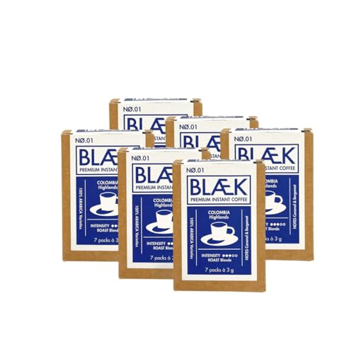 BLÆK Specialty Instant Kaffee Nø.1 Blonde Roast | Blaek Premium Coffee Kolumbien 6er Set Box To Go löslich Sachet Sticks säurearm & mild Arabica Hochland Colombia | Hotel Camping Reise Büro BLÆK Specialty Instant Kaffee Nø.1 Blonde Roast | Blaek Premium Coffee Kolumbien 6er Set Box To Go löslich Sachet Sticks säurearm & mild Arabica Hochland Colombia | Hotel Camping Reise Büro von BLÆK