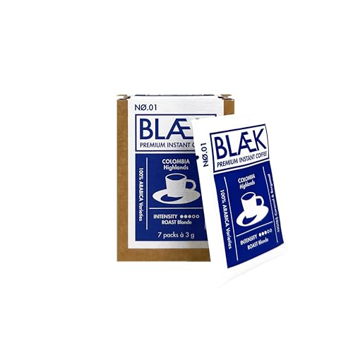 BLÆK Specialty Instant Kaffee Nø.1 Blonde Roast | Blaek Premium Coffee Kolumbien To Go Box löslich Sachet Sticks säurearm & mild Arabica Hochland Colombia | Hotel Camping Reise Büro Wandern BLÆK Specialty Instant Kaffee Nø.1 Blonde Roast | Blaek Premium Coffee Kolumbien To Go Box löslich Sachet Sticks säurearm & mild Arabica Hochland Colombia | Hotel Camping Reise Büro Wandern von BLÆK