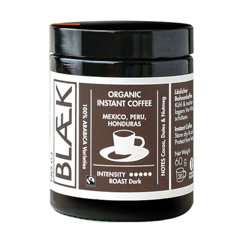 Blaek | Instant-Kaffee No. 3 Dark Roast Bio | löslicher Bio-Kaffee aus Premium Arabica Bohnen | 60g von BLAEK