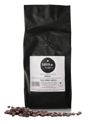 BLANK ROAST | Barista Coffee Espresso 1000g Beutel | Blend ARABICA ROBUSTA | Schokoladig Größe 1x 1000g, Geschmack als ganze Bohne von BLANK ROAST