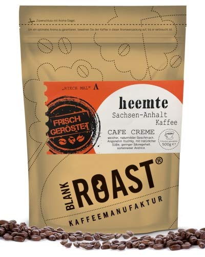 BLANK ROAST | Regionalkaffee | Heemte | Cafe Creme | Sachsen-Anhalt Röstung | Kaffee Beutelgröße 500g, Geschmack Filterfein gemahlen von BLANK ROAST