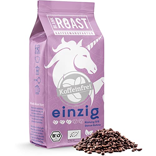 Blank Roast EINZIG entkoffeinierte Kaffeebohnen BIO - 100% ARABICA - Sanft & schonend geröstet - besonders SÄUREARM (1000g ganze Bohne) von BLANK ROAST