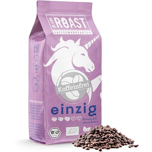 Blank Roast EINZIG entkoffeinierte Kaffeebohnen BIO - 100% ARABICA - Sanft & schonend geröstet - besonders SÄUREARM (5 x 1000g) von BLANK ROAST