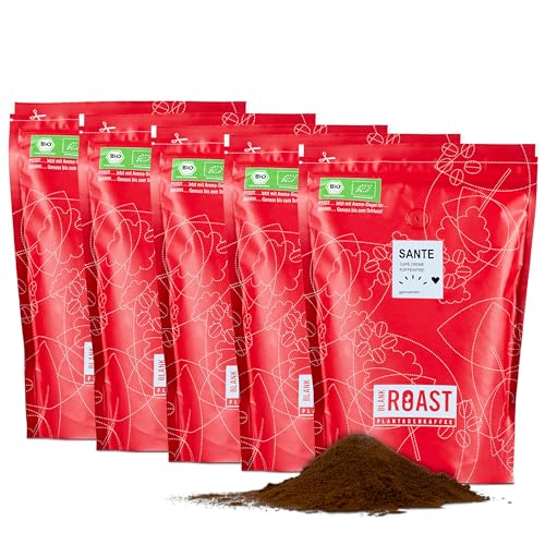 Blank Roast - SANTE - 1kg (5er Pack) - BIO Kaffee gemahlen & koffeinfrei - 100% Arabica aus Peru - schonend & umweltfreundlich entkoffeiniert - säurearm mit voller Crema - für jede Zubereitungsart von BLANK ROAST