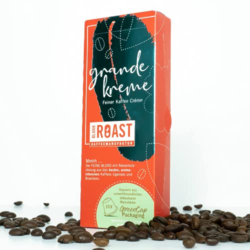 BlankRoast | Premium Kaffeekapseln Nespresso kompatibel - 100% kompostierbar (Crema, 1 x 10 Kapseln) von BLANK ROAST