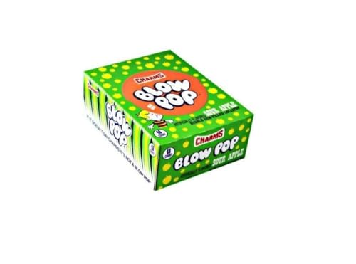 Straight Drive Charms Blow Pops Lutscher mit Kaugummifüllung in verschiedenen Geschmacksrichtungen, 48 Stück von BLOW POP