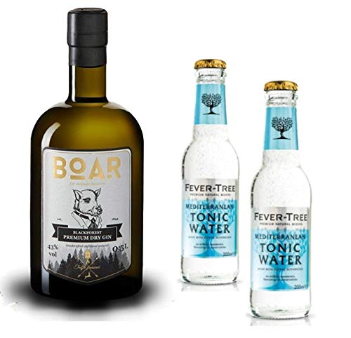 Boar Distilled Gin 44% - 0,5L - Der Trüffel-Gin - im Set mit 2x Fever Tree Mediterranean Tonic 0,2L inkl. Pfand Boar Distilled Gin 44% - 0,5L - Der Trüffel-Gin - im Set mit 2x Fever Tree Mediterranean Tonic 0,2L inkl. Pfand von BOAR Gin