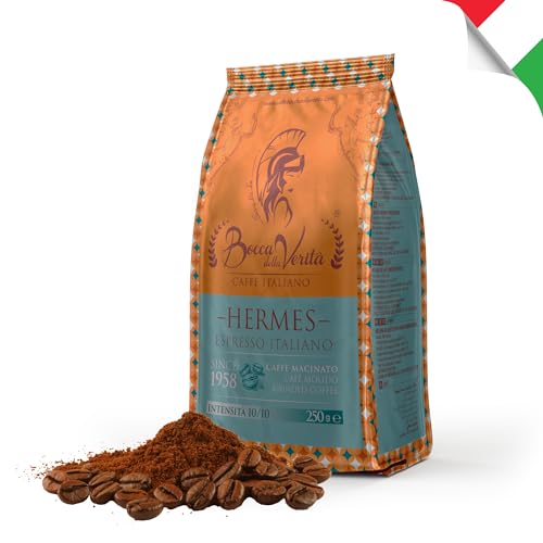 BOCCA DELLA VERITA® - HERMES Ristretto Napoli 20A/80R Italienischer gemahlener Kaffee in 250 Gramm Beutel mit Schutzventil von BOCCA DELLA VERITA