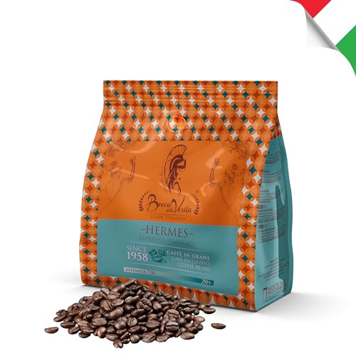 BOCCA DELLA VERITA® - HERMES Ristretto Napoli Italienische Kaffeebohnen 20A/80R in 250 Gramm Beutel mit Ventilschutz von BOCCA DELLA VERITA