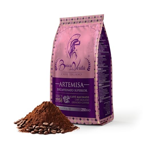 BOCCA DELLA VERITA® - Italienischer gemahlener Kaffee DECAFFEINATED in 250G Beutel mit Schutzventil von BOCCA DELLA VERITA