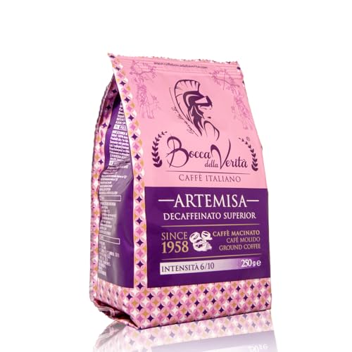 BOCCA DELLA VERITA® - Italienischer gemahlener Kaffee DECAFFEINATED in 250G Beutel mit Schutzventil von BOCCA DELLA VERITA