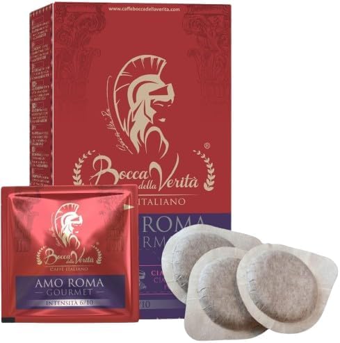 BOCCA DELLA VERITA® – Schachtel mit 15 E.S.E.-Geschmack E.S.E. AMO ROMA Gourmet-Pads, Kapseln kompatibel mit E.S.E. dm 44 mm Kaffeemaschine, 100% biologisch abbaubare Kapseln, 100% Made in Italy von BOCCA DELLA VERITA
