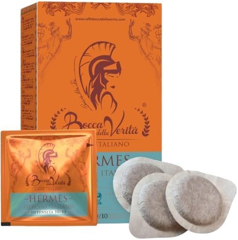 BOCCA DELLA VERITA® – Schachtel mit 15 E.S.E.-Kapseln HERMES italienischer Espressogeschmack, kompatibel mit E.S.E.-Kaffeemaschinen dm 44 mm, 100% biologisch abbaubare Kapseln, 100% Made in Italy von BOCCA DELLA VERITA