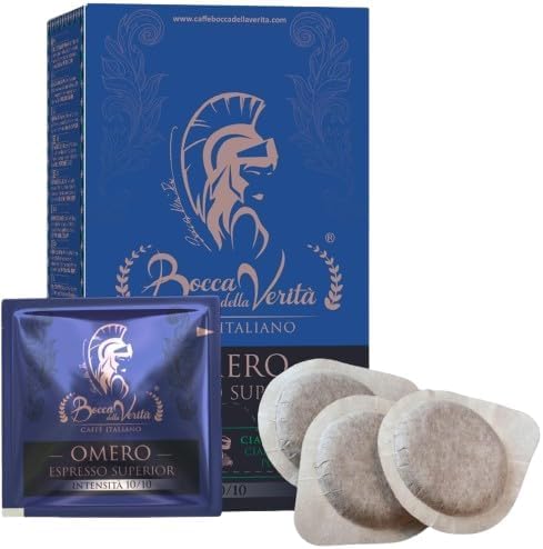 BOCCA DELLA VERITA® – Schachtel mit 15 E.S.E.-Kapseln OMERO Superior Espresso-Geschmack, kompatibel mit E.S.E. dm 44 mm Kaffeemaschine, 100% biologisch abbaubare Kapseln, 100% Made in Italy von BOCCA DELLA VERITA