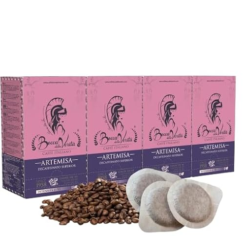 BOCCA DELLA VERITA® – Schachtel mit 60 ESE-Kapseln, Artemisa-Geschmack, entkoffeiniert, kompatibel mit ESE-Kaffeemaschinen, Durchmesser 44 mm, 100% biologisch abbaubare Kapseln, 100% Made in Italy von BOCCA DELLA VERITA