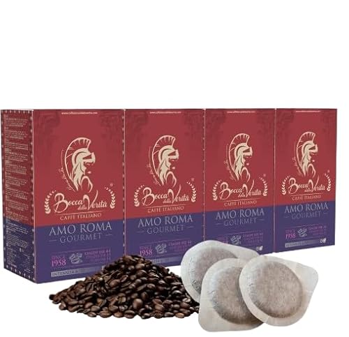 BOCCA DELLA VERITA® – Schachtel mit 60 ESE-Kapseln, Geschmack: AMO ROMA Gourmet, kompatibel mit ESE-Kaffeemaschinen, Durchmesser 44 mm, 100% biologisch abbaubare Kapseln, 100% Made in Italy von BOCCA DELLA VERITA