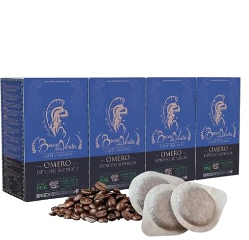BOCCA DELLA VERITA® – Schachtel mit 60 ESE-Kapseln, OMERO Espresso Superior-Geschmack, kompatibel mit ESE-Kaffeemaschinen, 44 mm, 100% biologisch abbaubare Kapseln, 100% Made in Italy von BOCCA DELLA VERITA