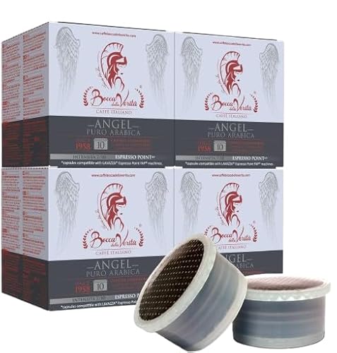 BOCCA DELLA VERITA, Schachtel mit 40 ANGEL Arabica-Kaffeekapseln, 100% italienischer Herkunft, FAP-kompatible Kapseln mit der Lavazza® Espresso Point-Kaffeemaschine, 100% Made in Italy von BOCCA DELLA VERITA
