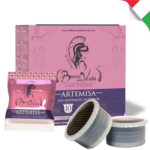 BOCCA DELLA VERITA – 10 ARTEMISA entkoffeinierte Kaffeekapseln, Schutzverpackung, Espressokaffee – Kapseln kompatibel mit Lavazza®* Espresso Point-Kaffeemaschinen, Geschenkideen, Made in Italy von BOCCA DELLA VERITA