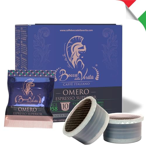 BOCCA DELLA VERITA – 10 OMERO Kaffeekapseln, Schutzverpackung, natürlich gerösteter Espressokaffee – Kapseln kompatibel mit Lavazza®* Espresso Point Kaffeemaschine, Geschenkideen, Made in Italy von BOCCA DELLA VERITA