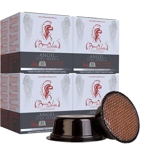 BOCCA DELLA VERITA 40 Kaffeekapseln Schutzverpackung Natürlich gerösteter Espressokaffee (10 Capsules (4 Box), Angel Arabica 100%) von BOCCA DELLA VERITA