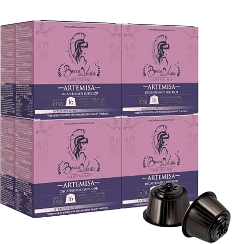 BOCCA DELLA VERITA – 64 ARTEMISA entkoffeinierte Kaffeekapseln, Schutzverpackung, natürlich gerösteter Espressokaffee, Kapseln kompatibel mit Nescafè® Dolce Gusto® Kaffeemaschinen von BOCCA DELLA VERITA