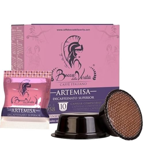 BOCCA DELLA VERITA Box mit 10 entkoffeinierten italienischen Kaffeekapseln, Artemisa-Geschmack, kompatibel mit Lavazza® A Modo Mio Kaffeemaschinen, 100% hergestellt in Italien von BOCCA DELLA VERITA