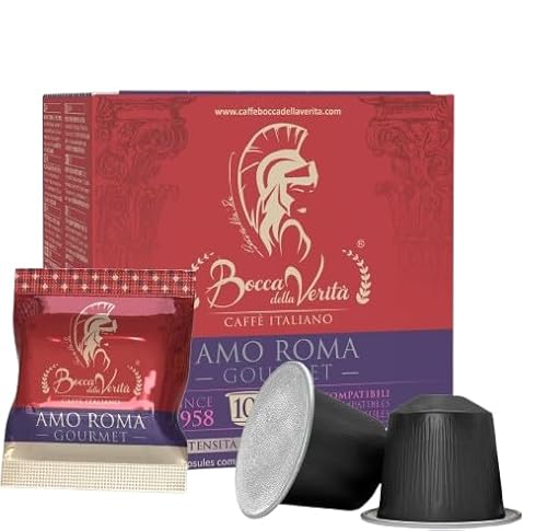 BOCCA DELLA VERITA – Schachtel mit 10 italienischen Kaffeekapseln AMO ROMA Gourmet, Kapseln kompatibel mit der Nespresso®-Kaffeemaschine, 100% Made in Italy von BOCCA DELLA VERITA